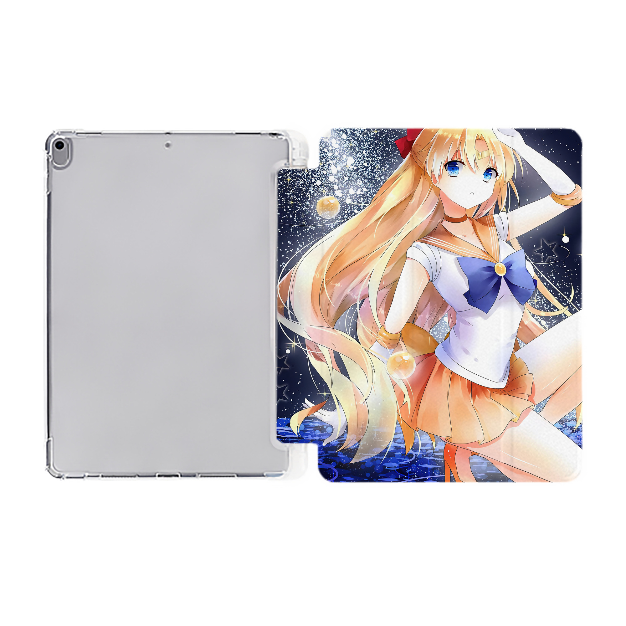 （画像用） 美少女戦士セーラームーン Sailor Moon IPad ケース ペン収納付き 三つ折りスタンド PUレザー×シリコン 対応機種9.5/10.5/10.9インチ